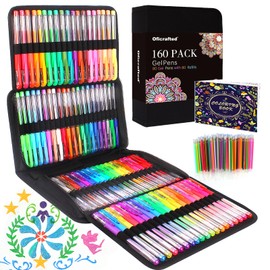 Oficrafted 160 Pack Gel Pens for Adult Coloring Book, 80 Colors Gel Pens Colored with 80 Rifills, Glitter Gel Pens for Artists Drawing & Painting
