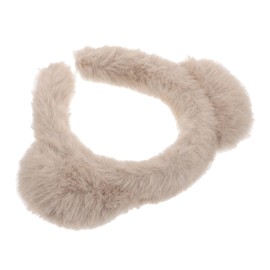 LIFKOME Plush Bear Ear Headband for Face Washing Cute Animal Ear Hairband for Spa Makeup Yoga and Daily Wear Soft Khaki Fleece Wrap for Women and Girls