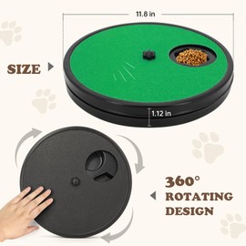 Dog Nail Scratch Board - 3 in 1 Rotatable Round Dog Scratch Pad with Treats Compartment, Stress-Free Scratch Pad Dog Nail File, Dog Scratch Board for Nails (Green)