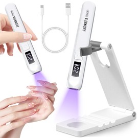 JEDWKFA Mini UV Lamp for Nails, LED Nail Lamp, UV Lamp for Gel Nails, Small UV Lamp for Nails with Stand, 2 Time Keeping Modes, for Curing Nail Glue, Nail Tip, for Beginners