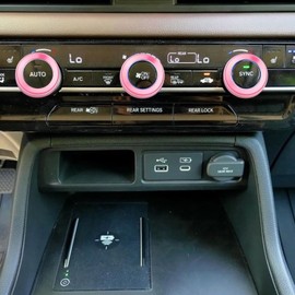 Suitable for Honda Pilot 2023 2024 2025 Air Conditioning Control Volume Knob Adjustment Knob Cover, Start Button Cover/Ring, Car Interior Trim 6 Pieces/Set (Pink)