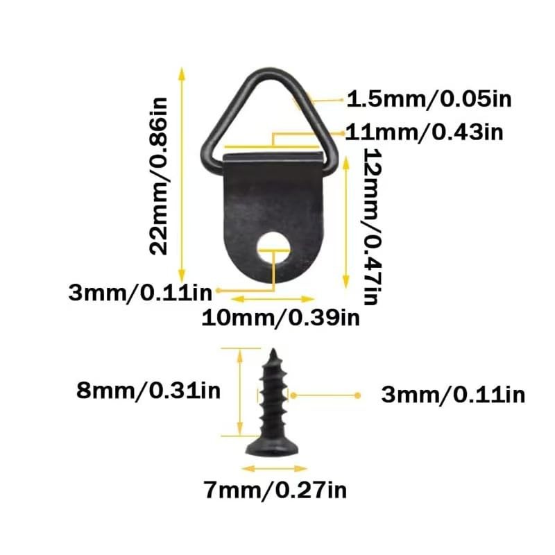 Yohong 100 Pieces Small Triangle Ring Picture Hanging Kit, Suitable