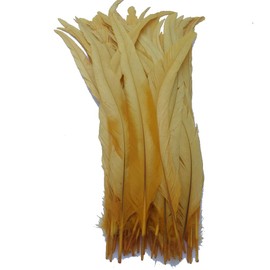 Sowder Golden Yellow Rooster Coque Tail Feathers 12-14inch Lengh Pack of 50