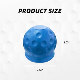 Tioollev 2 PCS Trailer Ball Cover, 2 Inch Rubber Waterproof Towing Hitch Ball Protective Cover, Universal Dustproof Tow Ball Sleeve Replacement for Truck RV Trailer, Car Accessories (Blue)