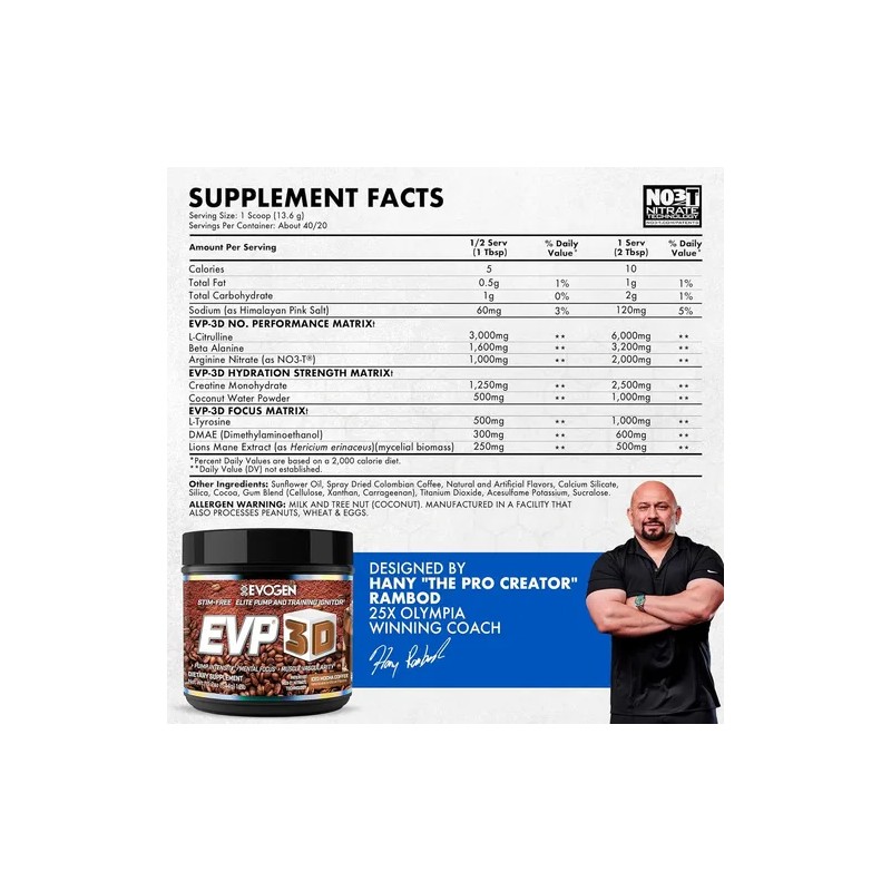 Evogen Evp 3D 40 Servicios Sabor Iced Mocha Coffee