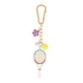 Madison Tyler Tennis Cute Sport Keychains for Women | Bag Charms for Handbags | Gold Plated Purse Charms for Handbags Decor Backpack Bag Trendy