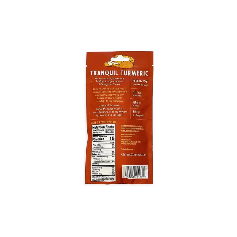 Chimes Tranquil Cúrcuma Adaptógeno Jengibre Masticable Caram