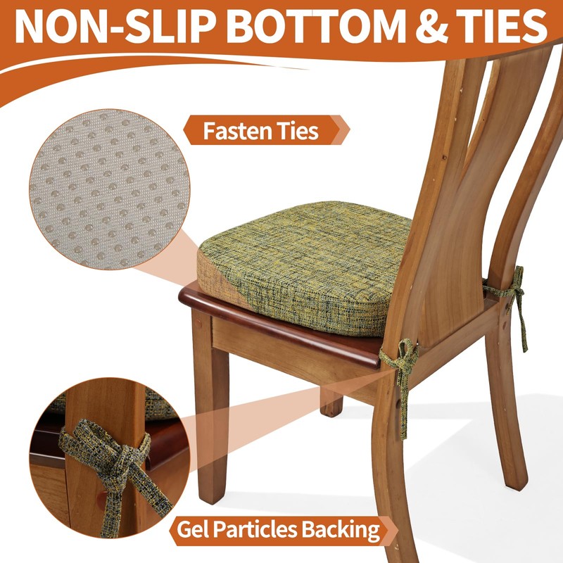 SINOSSO Thickened 2.5" Dining Chair Cushion, Soft Blended High Density