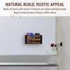 MyGift 2 Compartment Magnetic Office White Board Accessories Holder, Rustic