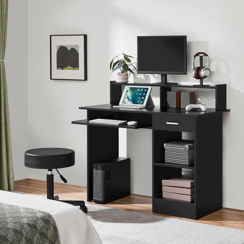 Yaheetech Home Office Wood Computer Desk with Drawers and Pull-Out