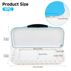 UIHRLM 18 Well Folding Watercolour Palette - Rectangle Paint Palette with 2 Additional Mixing Areas, Portable Paint Mixing Tray for Artists & Student Fit Watercolour Acrylic Gouache Painting