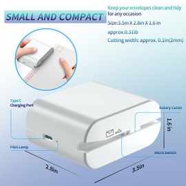 Rechargeable Electric Letter Opener - Automatic Letter Opener Envelope Slitter, Electric Letter Opener Envelope Slitter for Universal Mail and Envelopes(White)