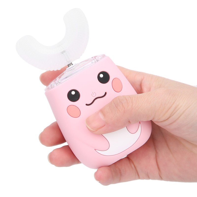 Children Electric Toothbrush Teeth Cleaning Massage UShape Waterproof Automatic Toothbrush(Pink