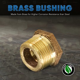 Supply Giant CSCV2000 Male X 1/2 Inch Female NPT No Lead Bushing, Fitting with Hexagonal Head Brass Construction Higher Corrosion Resistance Economical & Easy to Install