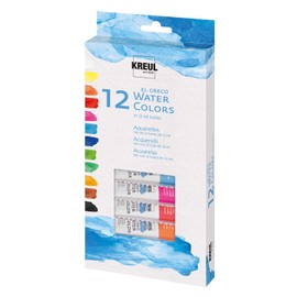 KREUL El Greco 26050 Watercolour Paints, Basic Equipment for School, Art and Study, 12 x 12 ml