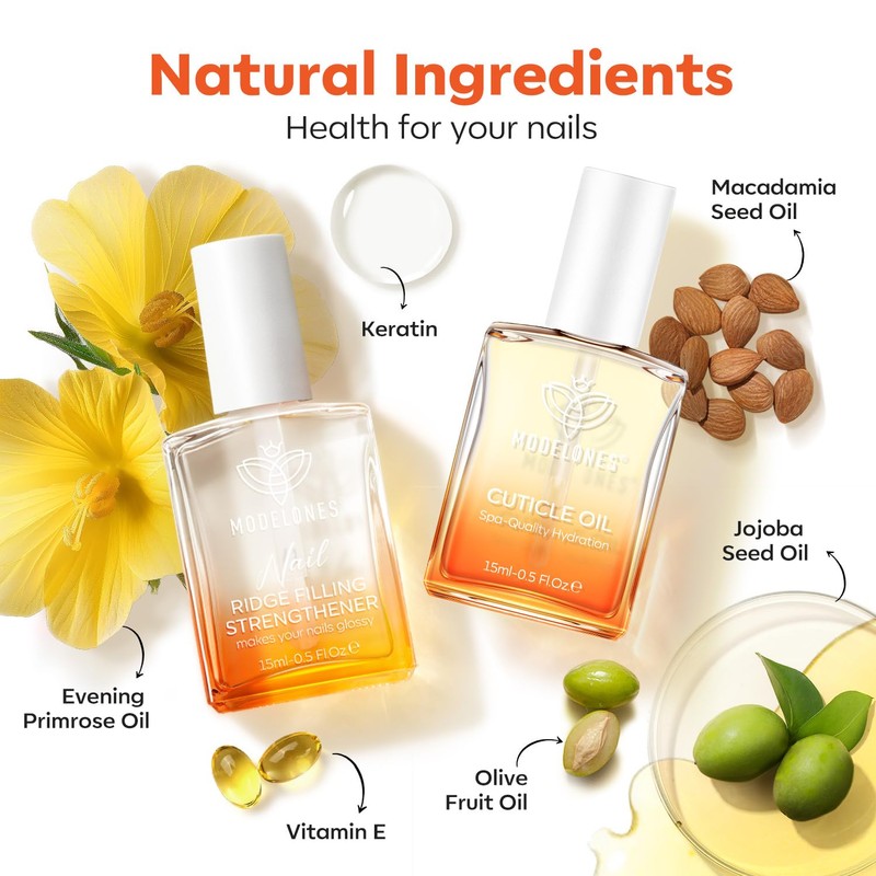 Modelones Nail Strengthener and Cuticle Oil Ridge Filling Nail Repair