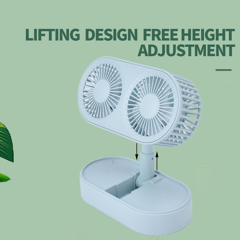 Desktop Double Fan Dual Motor 135° Angle Adjustable Handheld Fan