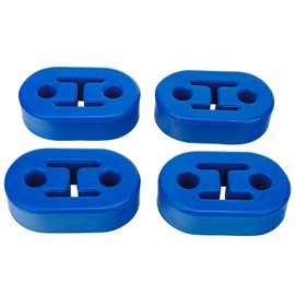 Exhaust Hangers Upgrade EPDM(More Durable than Rubber) Muffler Bushing Insulator Shock Absorbent Mount Bracket 2 Hole 12mm (73mm x 47mm x 21mm) Universal Fit - 4PCS (Blue)