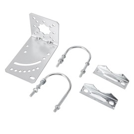 3 in 1 Antennae Mast Pole Mount Bracket, Stainless Steel, Adjustable Angle Antenna Pole Mount Kits for Outside Home Antenna Holder