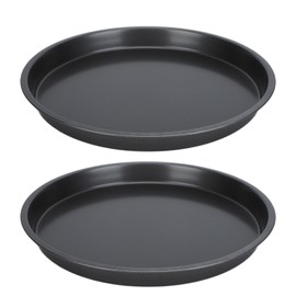 2Pcs Non Stick Pizza Pan Deep Thickened Carbon Steel Baking Pan for Kitchen Bakery12in