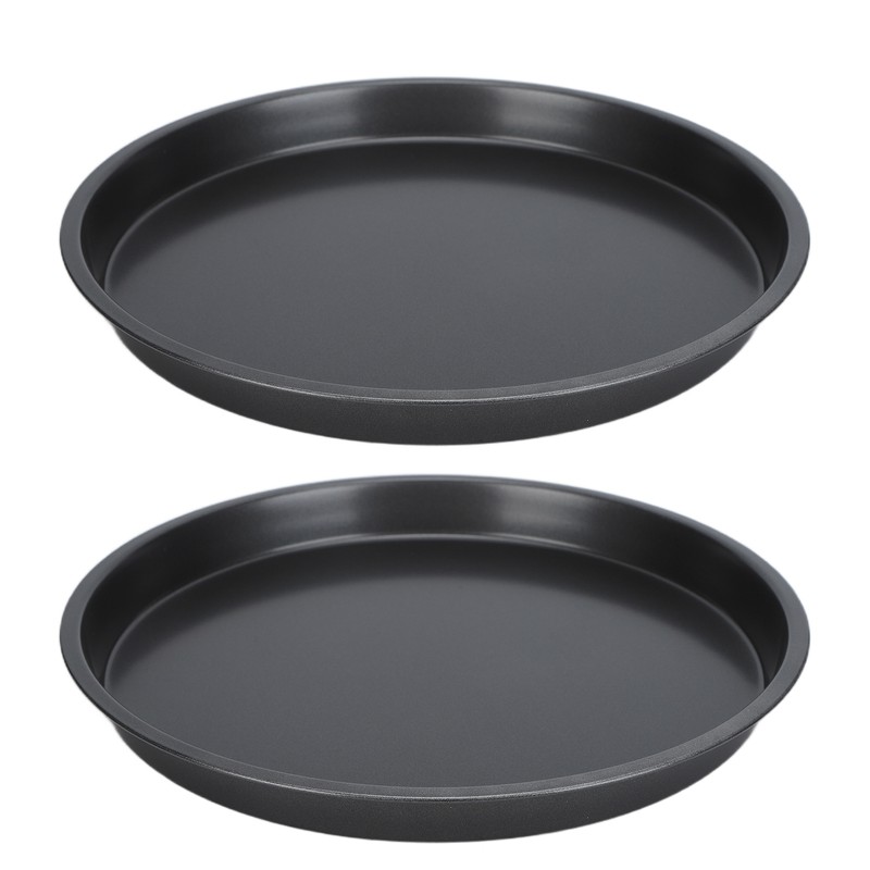 2Pcs Non Stick Pizza Pan Deep Thickened Carbon Steel Baking