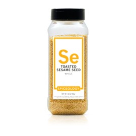 Spiceology – Toasted Sesame Seeds – Nutty, Crunchy Garnish for Asian, Middle Eastern & Global Dishes – Use in Stir-Frys, Baked Goods & Seasoning Blends – 16 oz Container