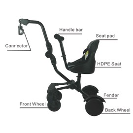 Englacha Uptown Rider – Child Rides Alongside Stroller Attachment with Comfy Padded Saddle Seat – Universal Fit for Most Strollers – Quick and Easy to Use – Designed for Safety