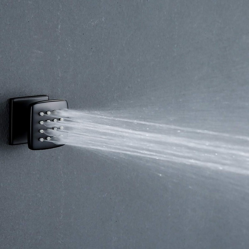 RANDOM Matte Black Shower Body Spray Jets,Brass Square Shower Body