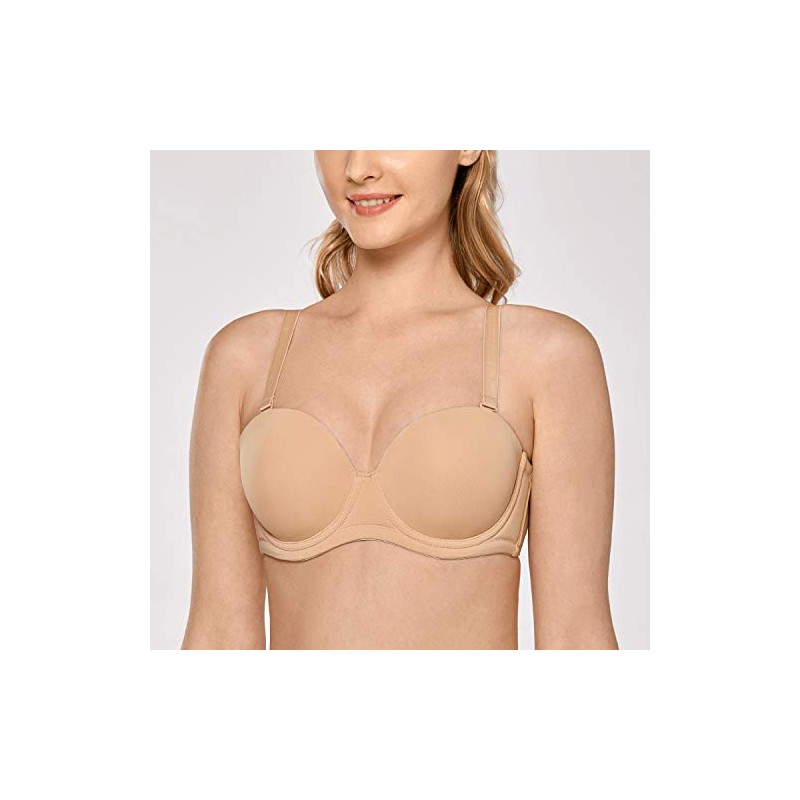 DELIMIRA Women's Strapless Bra Push Up for Bigger Bust Multiway