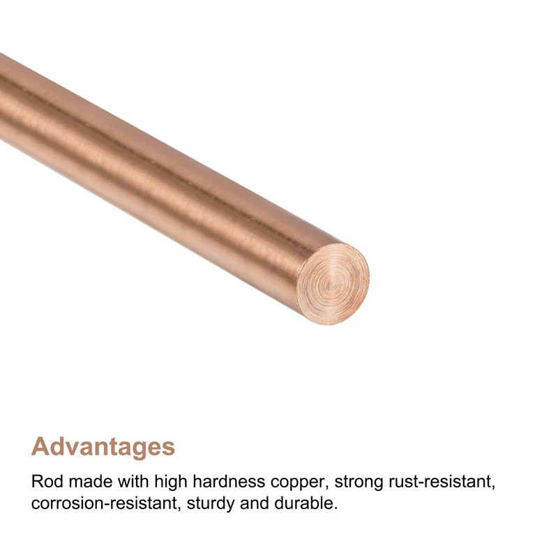 sourcing map 5mm Diameter 200mm Length Solid Copper Round Rod