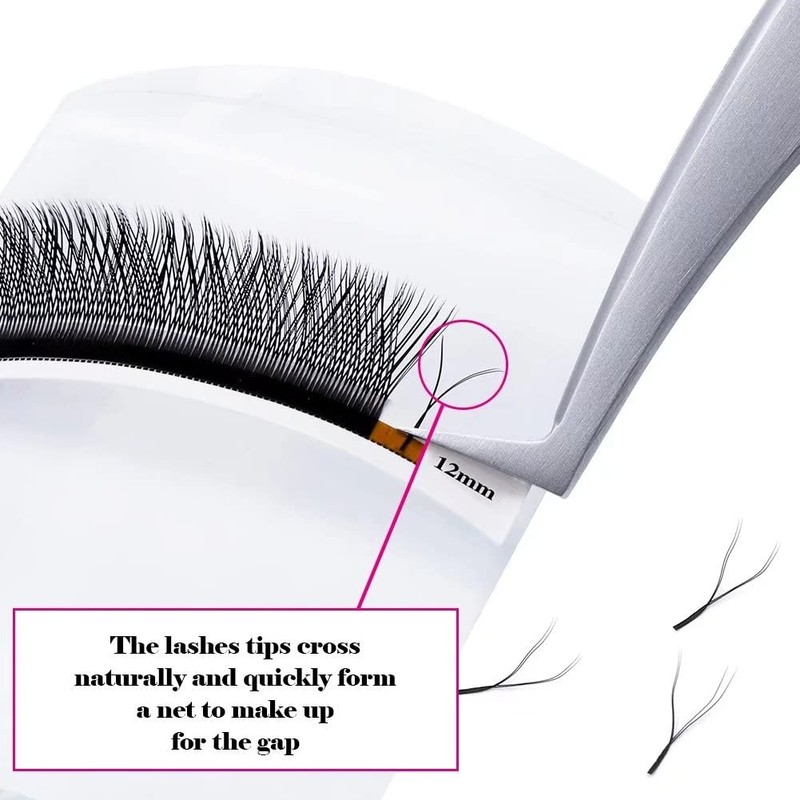 FADVAN 8D W-Shaped Volume Eyelashes, 0.07D Curl, 8-12 mm Mixed