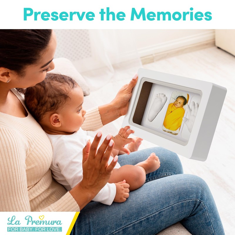 La Premura Baby Keepsake Hand Casting Kit with Shadow Box