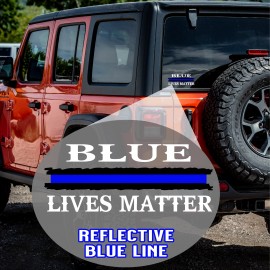 CustomDecal US Blue Lives Matter (W26) Thin Blue Line Cop Police Vinyl Decal Sticker Car Window