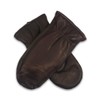 Harssidanzar mens Lambskin Leather Mittens Gloves Thermolite Lined GM033,Brown,Size M