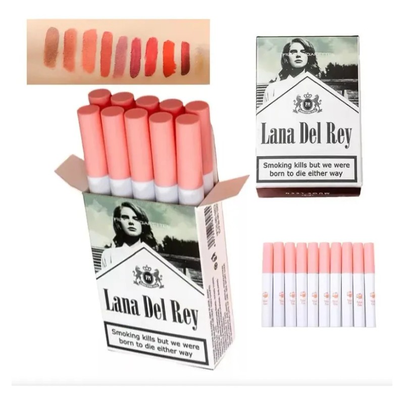10pcs Labiales Lana Del Rey Juego De Lápiz Labial Mate
