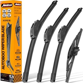 AUTOBOO - Limpiaparabrisas de 16 pulgadas + 14 pulgadas + 14 pulgadas con limpiaparabrisas trasero de 10 pulgadas de repuesto para Toyota FJ Cruiser 2014, 2013, 2012, 2011, 2010, 2009, 2008, 2007