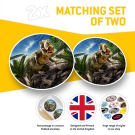 Vinyl Stickers (Set of 2) 20cm - Tyrannosaurus Dinosaur #8356