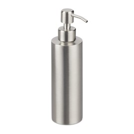 Relaxdays Soap Dispenser, Refillable, Bathroom, Toilet, Kitchen, Pump Liquid Soap Dispenser, Brushed Stainless Steel, 300ml, Silver, 1 Piece