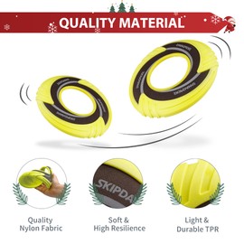 PETGEEK SKIPDAWG Flyer Dog Toys, Dog Flying Disc Interactive Dog Toys - Floats in Water & Safe on Teeth, Beach Toys for Outdoor Play and Exercise