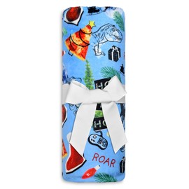 iscream Holiday Fun Silky Soft Plush 56" x 60" Premium Fleece Print Throw Blanket - Merry Rex-Mas