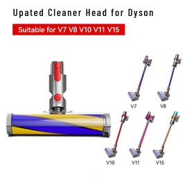 Updated Dust Detect Vacuum Attachments for Dyson V15 V11 V10 V8 V7 Cleaner, Hardwood Floor Head Soft Roller Brush Replacement Accessories Part with Optical Green Light–Enhanced Power, Speed, Lifespan