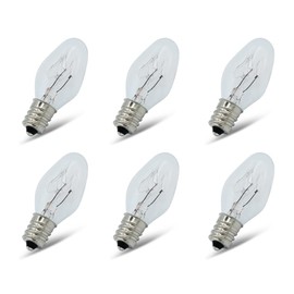 lumenivo 4 Watt Incandescent Light Bulb 4W Clear Bulb for Night Light Replacement Bulbs, Emergency Light, Village Bulbs, Garden Lights, Christmas Light Bulbs - E12 Candelabra Base - 120V - 6 Pack