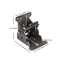 Yiiseejo 4 Pack Self Lock Hinge with Screws, Folding Brackets Extension Support Bracket Foldable Self Lock Hinges for Folding Table Legs, Black