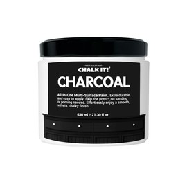 CHALK IT! All-in-One Multi-Surface Chalk Paint for Furniture & Cabinets - No Sanding, No Primer, Built-In Top Coat Water-Based, Low-Odor, Fast-Drying, Matte Finish Charcoal