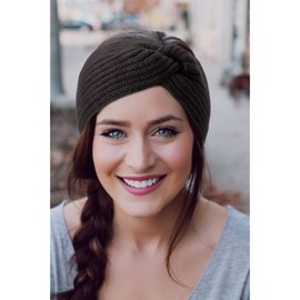 DRESHOW Women Warm Knitted Headband Winter Ear Warmer Crochet Head Wraps Thick Fleece Lining Hair Bands