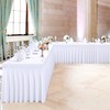 Besutolife White Spandex Tablecloths Wedding Table Skirt for Rectangle Tables
