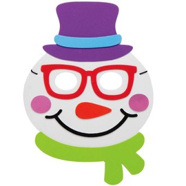 Baker Ross AX528 Snowman Masks Costume Kits for Kids 4 Pack Foam Arts and Crafts Activities for the Festive Season