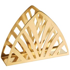Kettion Napkin Holder, Gold Triangle Paper Napkin Holder Suitable for Dining, Picnic Table, Kitchen Countertops, Bar, Coffee Shop, Indoor & Outdoor (Gold)