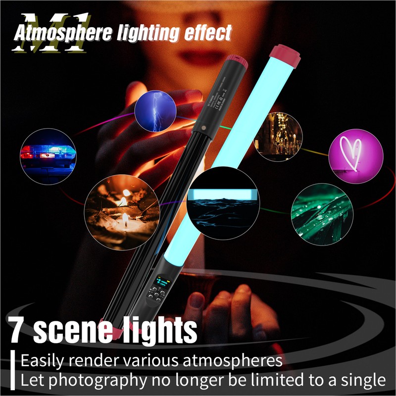 Portable Handheld RGB Tube Light LED Light Wand IPX8 30M