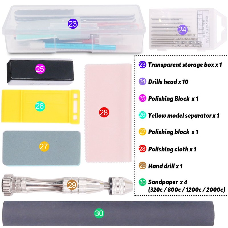 Findfly 36Pcs Modeler Basic Tools Craft Set Hobby Building Tools